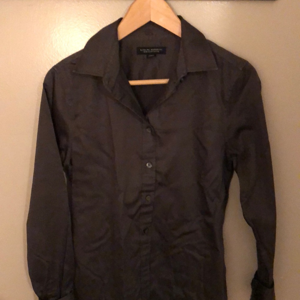 Banana Repiblic slim fit blouse, dark gray size 6